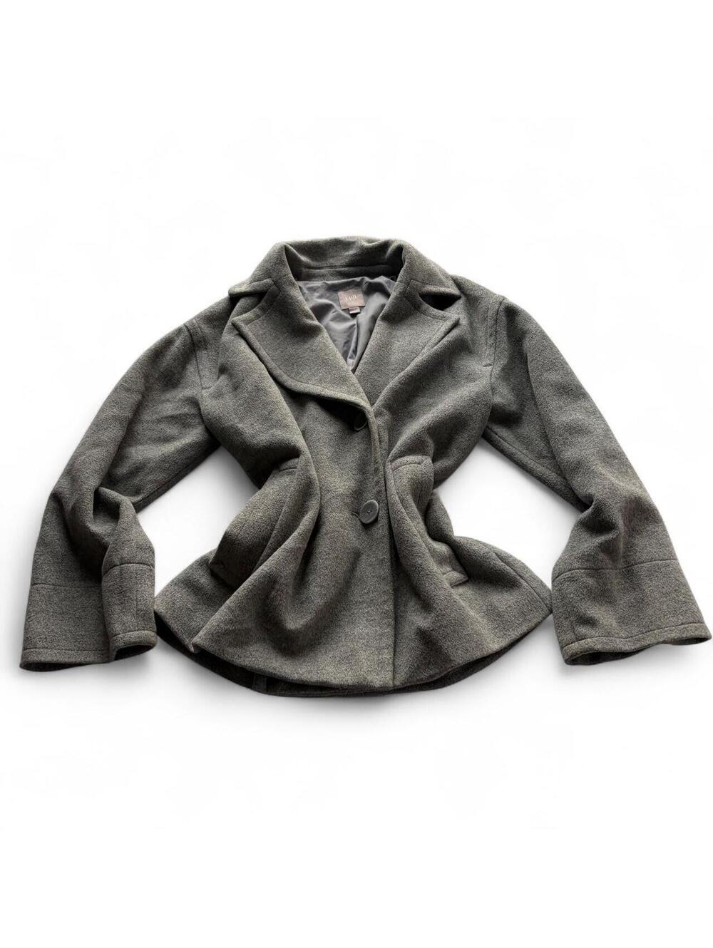 J.Jill Gray Wool Blend Button Coat Preppy School Womens Size Small